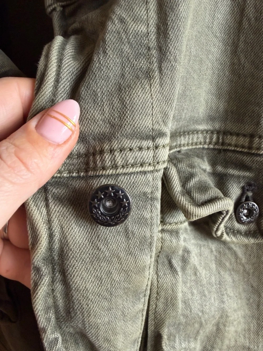 Free People Olive Green Utility Jean Jacket - Picture 6 of 6